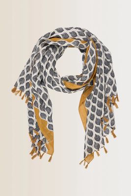 Expresso shawl met grafische print