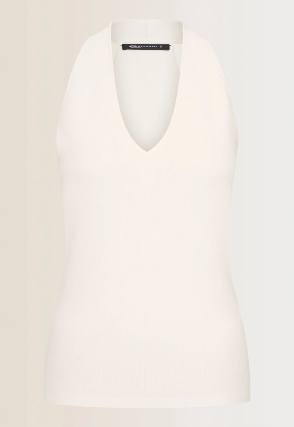 Expresso halter tank top gebreid wit