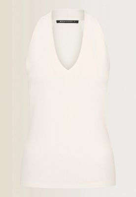 Expresso halter tank top gebreid wit