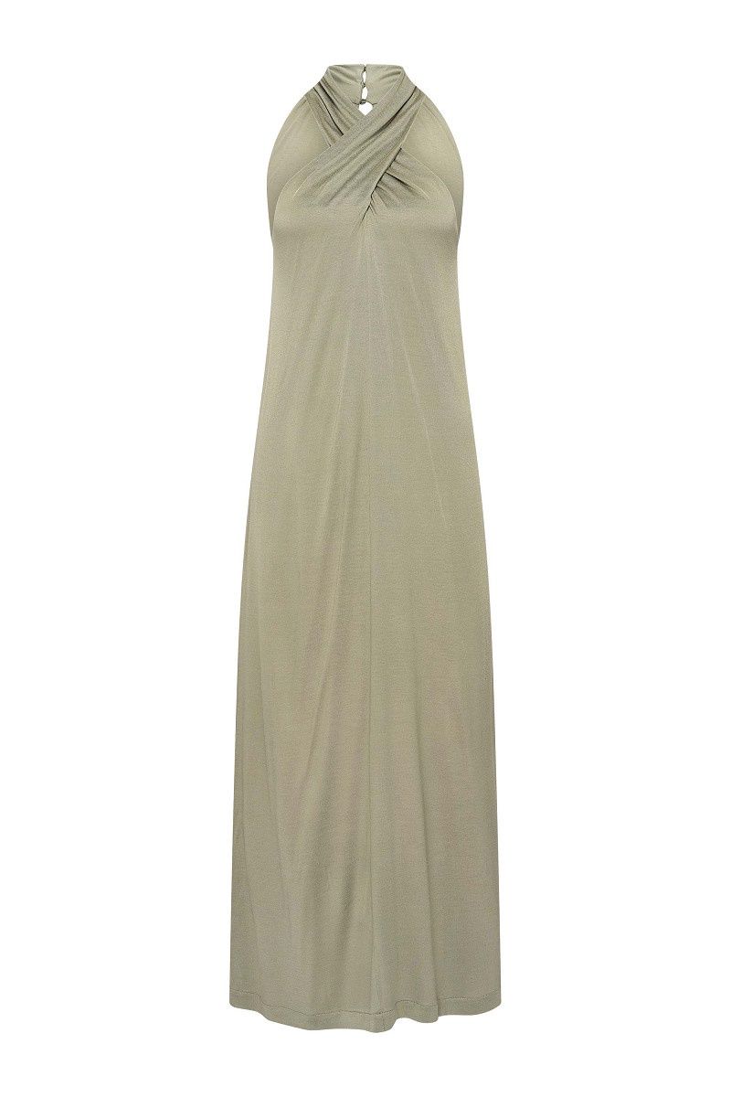 Expresso dress cross front khaki