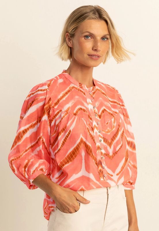 Expresso blouse 3/4 sleeve with red dessin