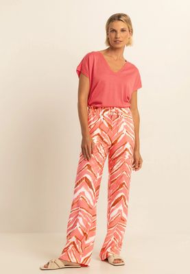 Expresso wide leg with red dessin