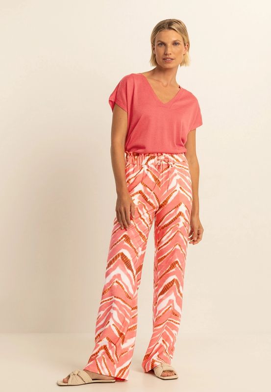 Expresso wide leg with red dessin