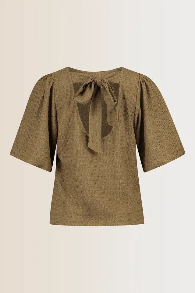 Expresso Blouse met pofmouwen