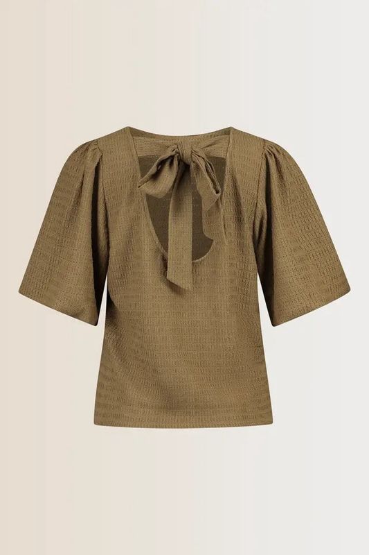 Expresso Blouse met pofmouwen