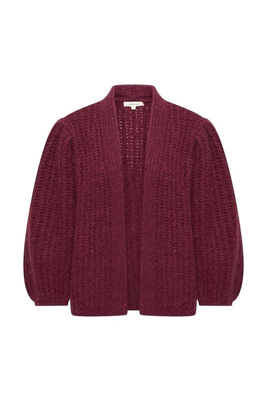 Expresso Cardigan chunky balloon sleeves burgundy