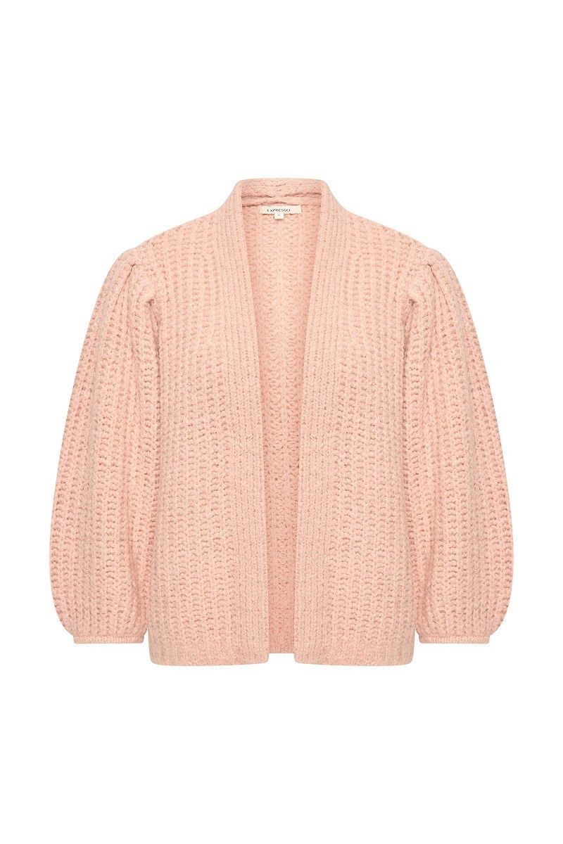 Expresso Cardigan chunky balloon sleeves pink