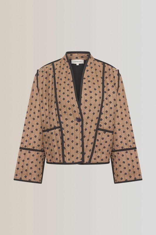Expresso Jacket woven stepped print
