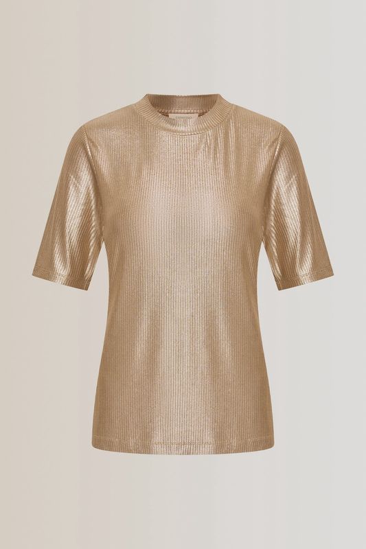 Expresso Top jersey turtle neck short sleeve coconut