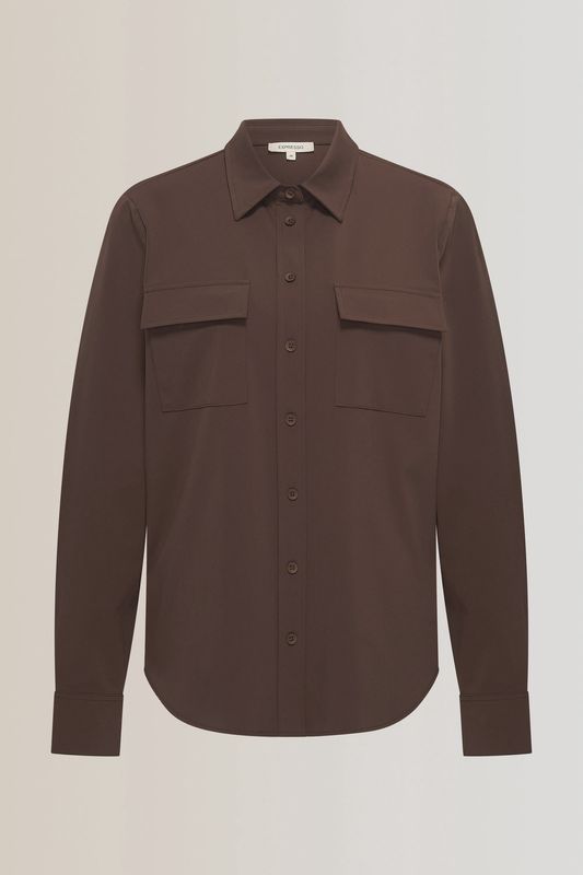 Expresso Travel blouse dark coffee