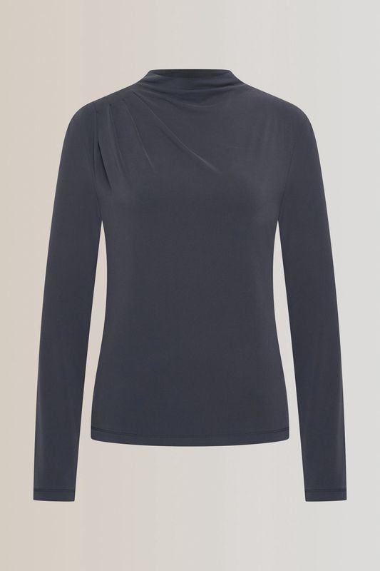 Expresso Tee shoulder pleat blue
