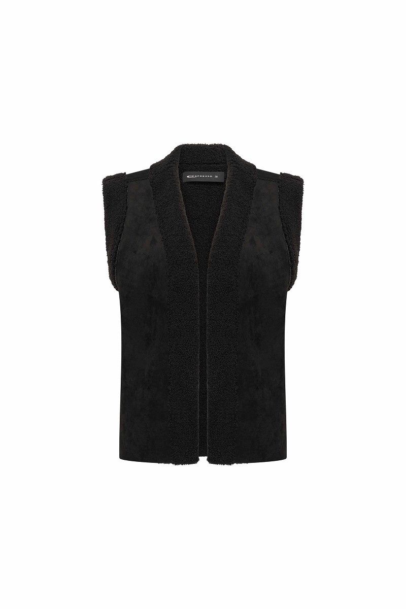 Expresso gilet teddy zwart