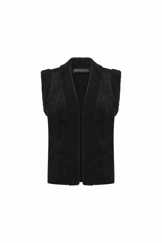 Expresso gilet teddy zwart
