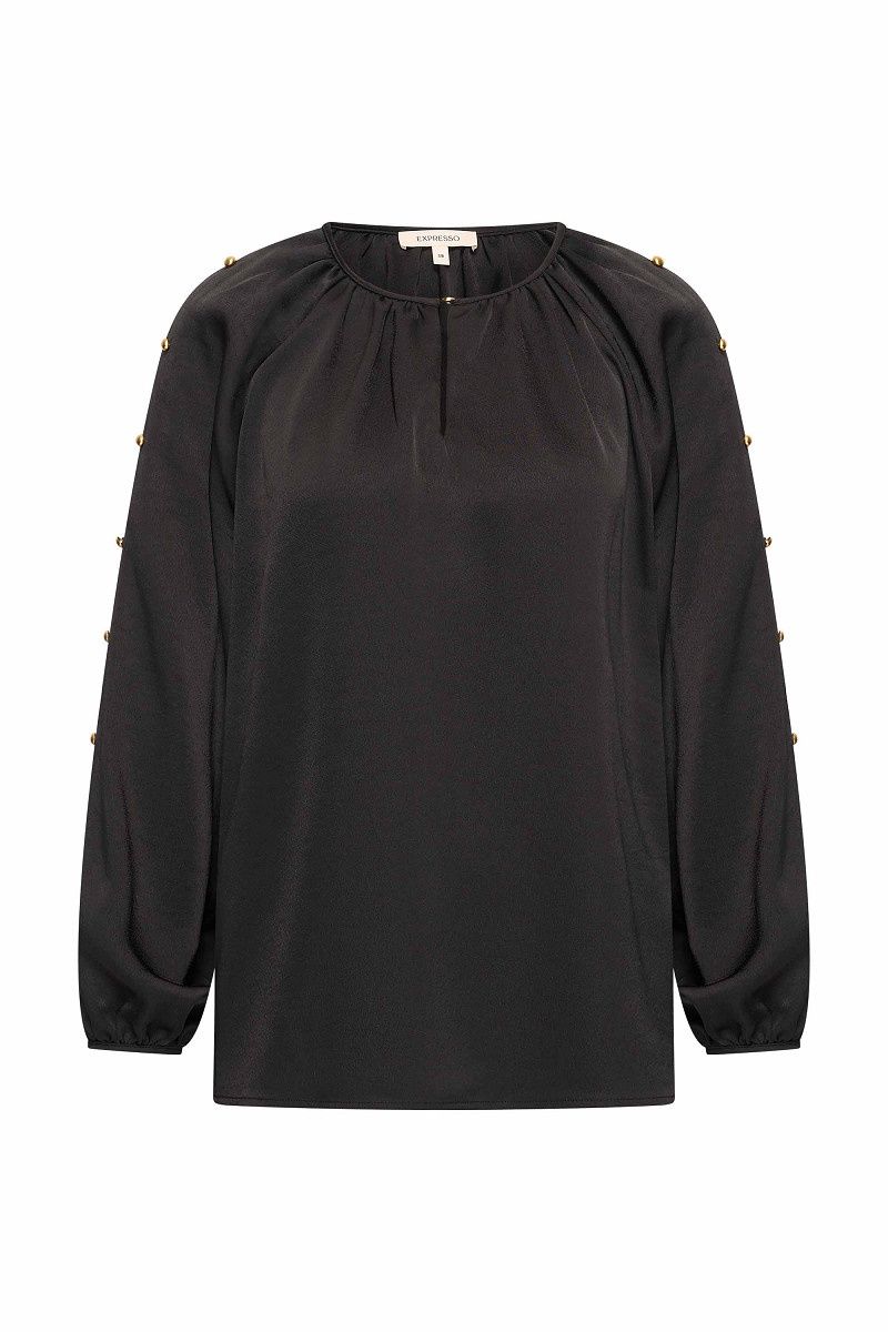 Expresso blouse satijn zwart
