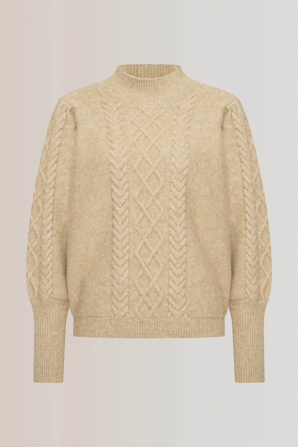 Expresso Kabeltrui met ballonmouwen zand