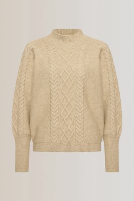 Expresso Kabeltrui met ballonmouwen zand