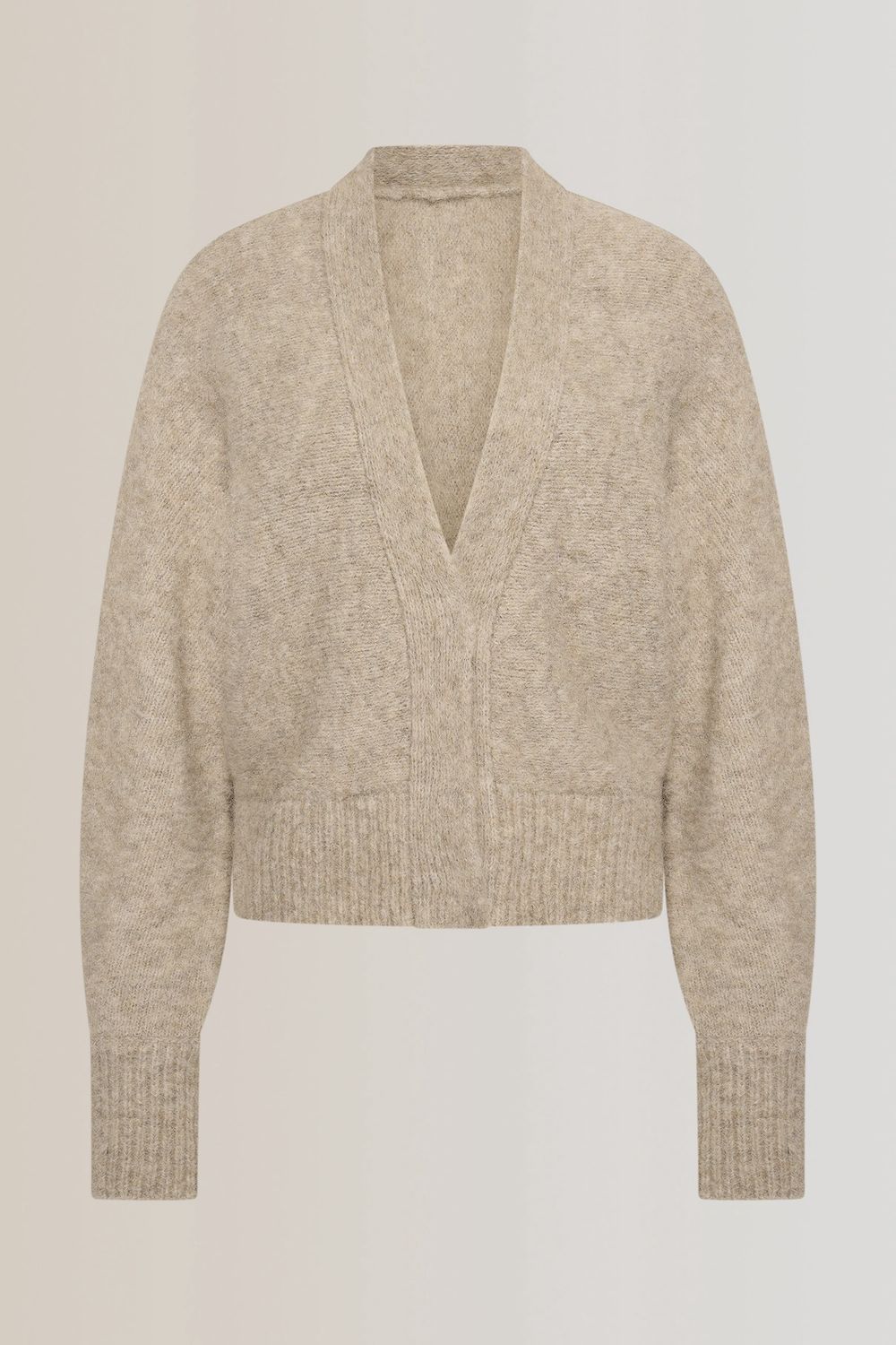 Expresso Wol-mix vest met V-hals zand