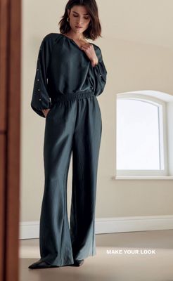 Expresso broek satijn jade groen