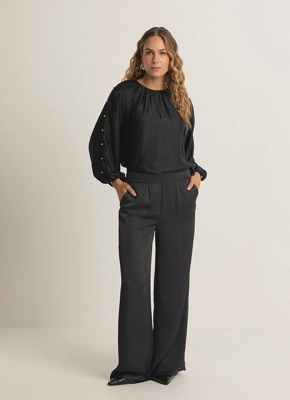 Expresso blouse satijn zwart