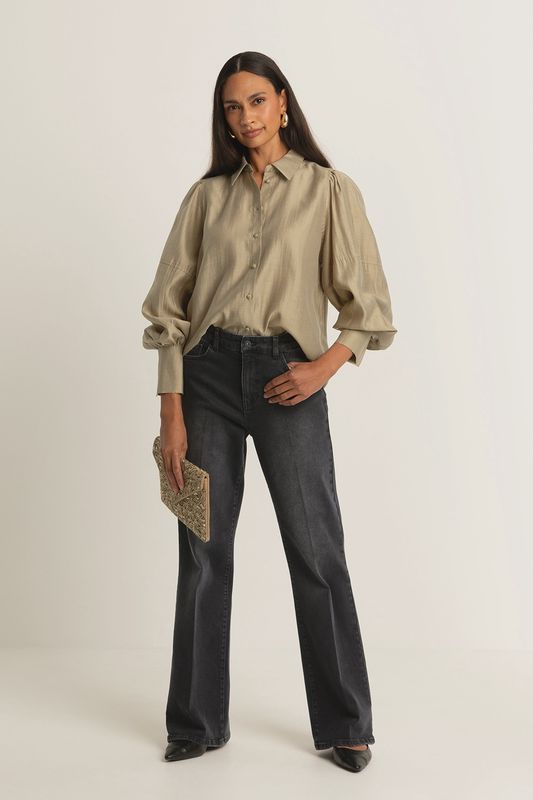 Expresso  jeans flared  TOKYO high waist dark grey