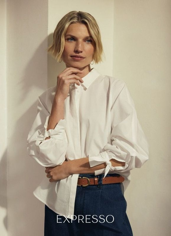 Expresso Blouse poplin longsleeve with bow