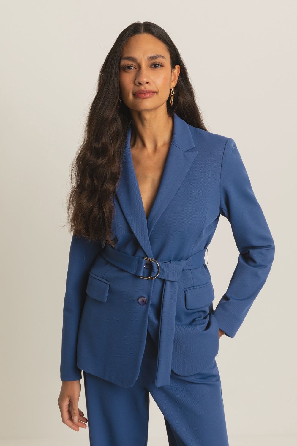 Expresso Blazer jersey technical twill with belt