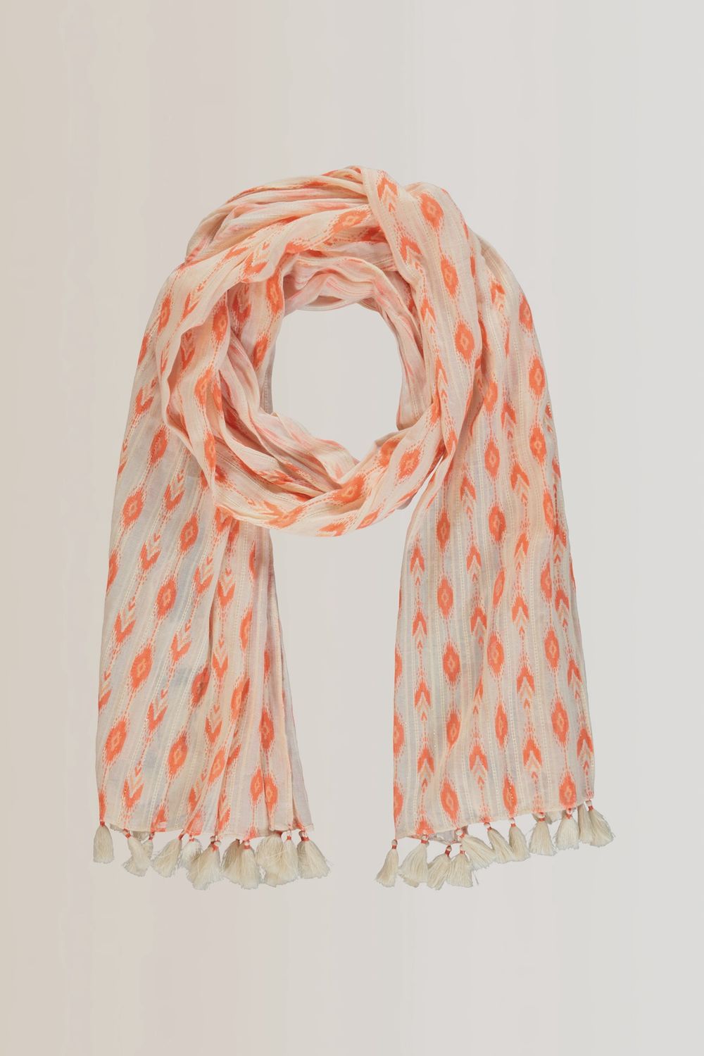 Expresso Scarf woven print dark peach