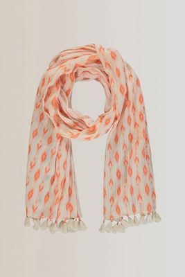 Expresso Scarf woven print dark peach