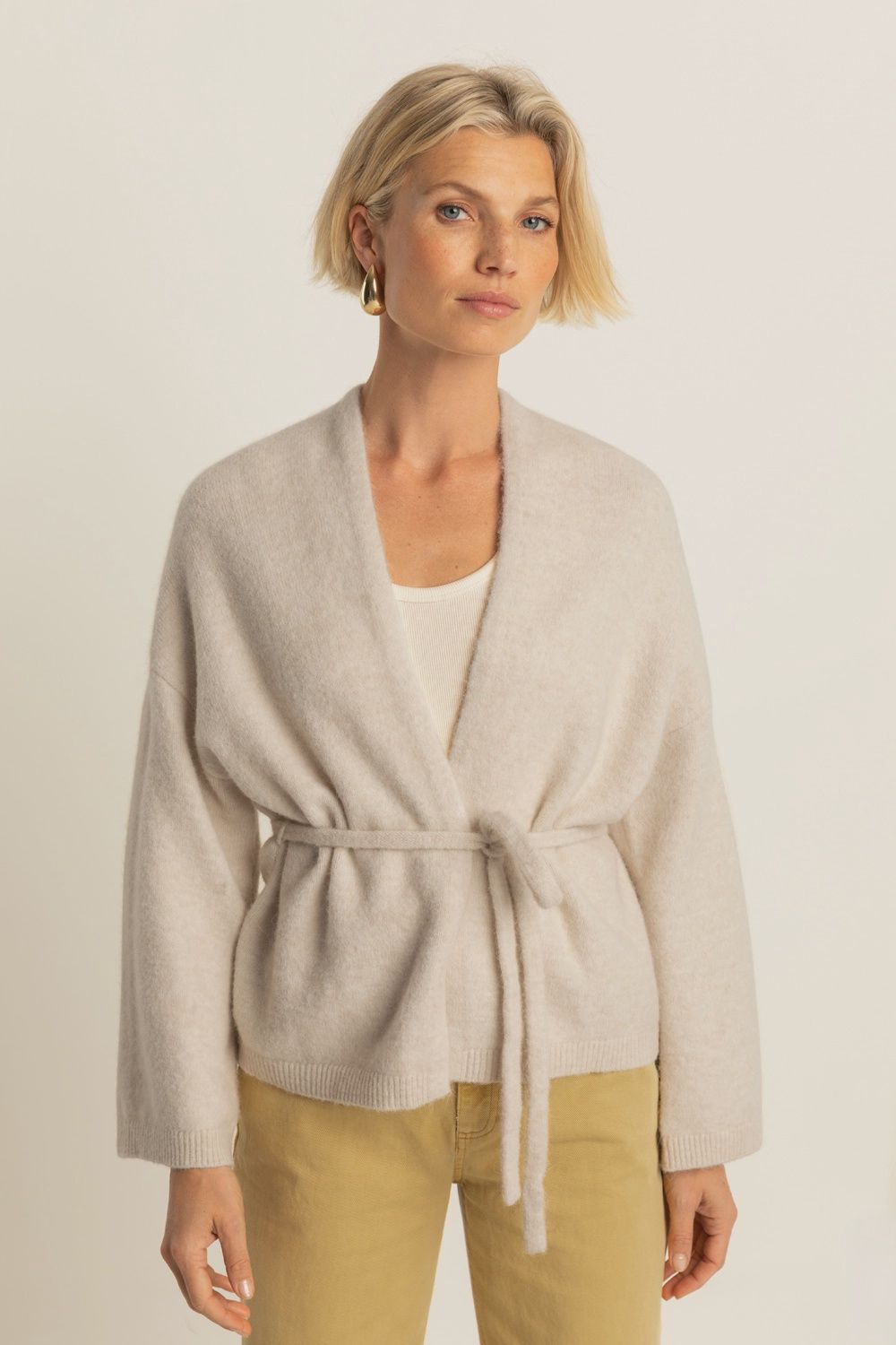 Expresso Cardigan alpaca blend with cord