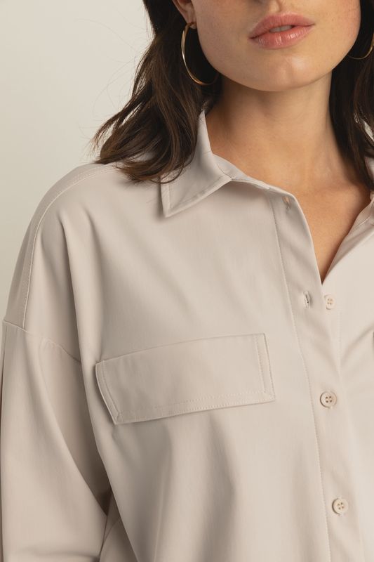 Expresso Oversized travelblouse dove gray