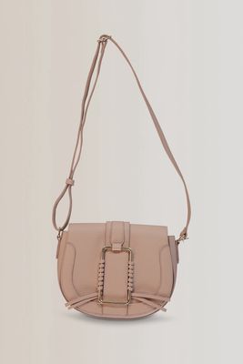 BU96-26605 Expresso saddle bag buckle pu oud roze