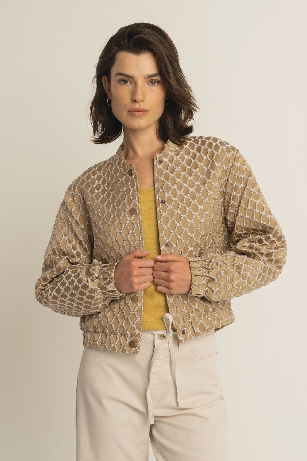 Expresso Jacquard jasje oker