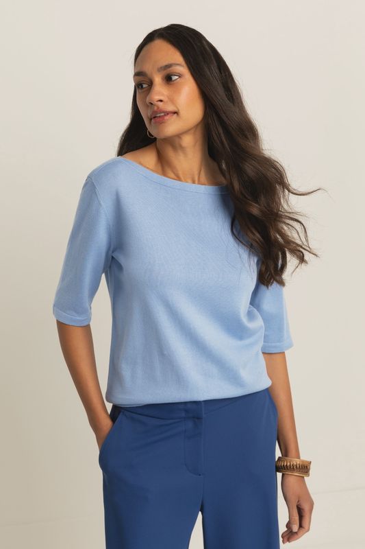 Expresso Fijngebreide trui met boothals