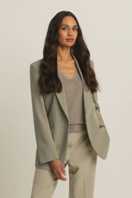 Expresso  Blazer woven loose fit licht khaki