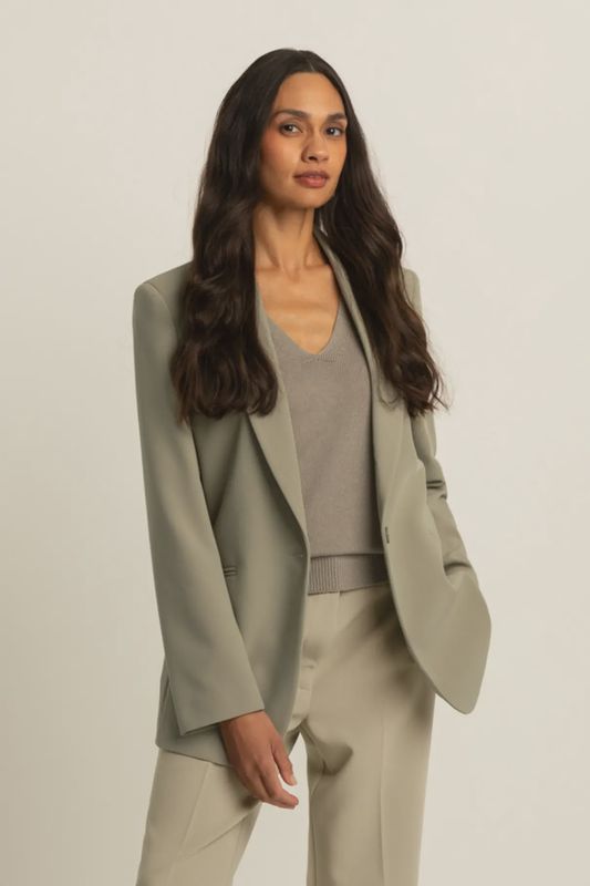 Expresso  Blazer woven loose fit licht khaki