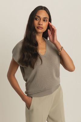 Expresso V-hals spencer olijf