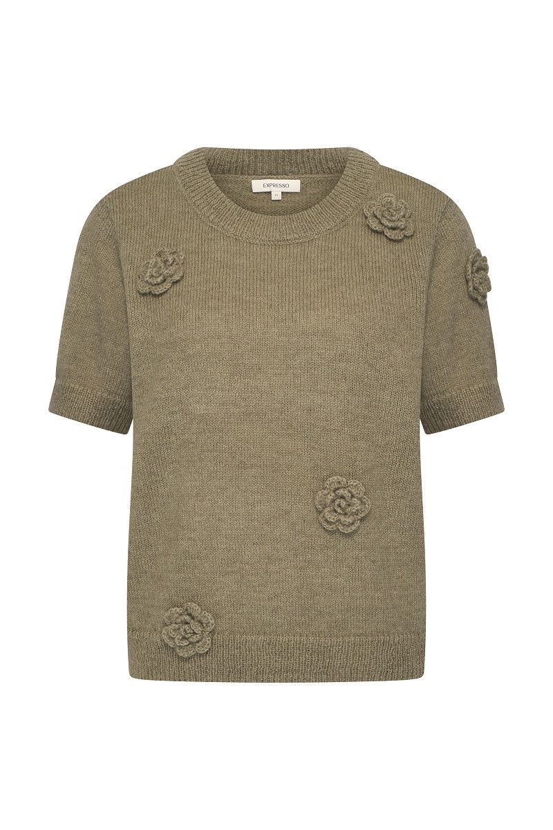 Expresso trui met 3D bloem