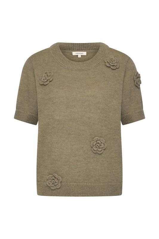 Expresso trui met 3D bloem