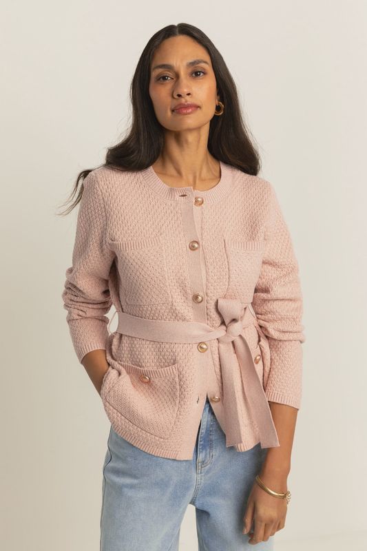 Expresso Vest met opgestikte zakken roze