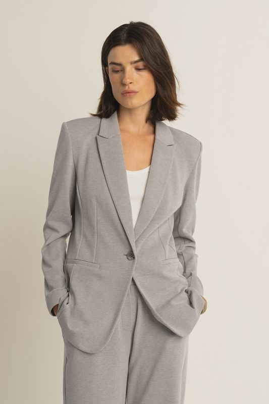 Expresso Piqué geweven blazer