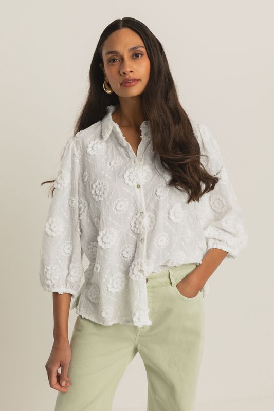 Expresso Blouse broderie wit