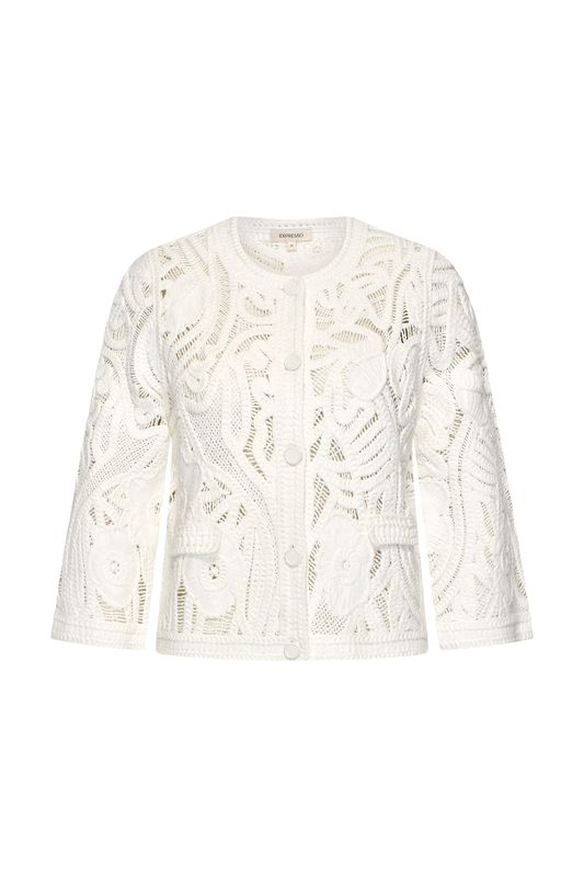 Expresso Vest broderie wit