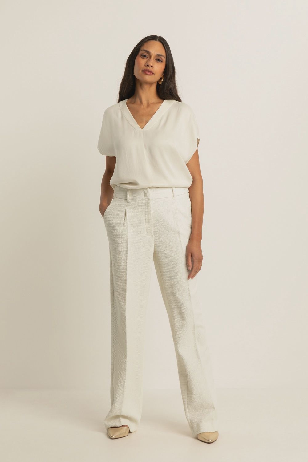 Expresso pantalon bouclé wit