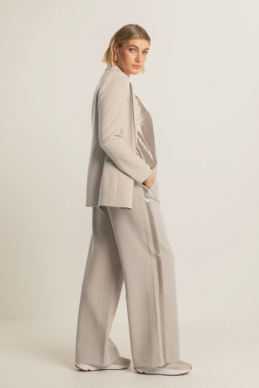 Expresso broek met pallettendetail zand