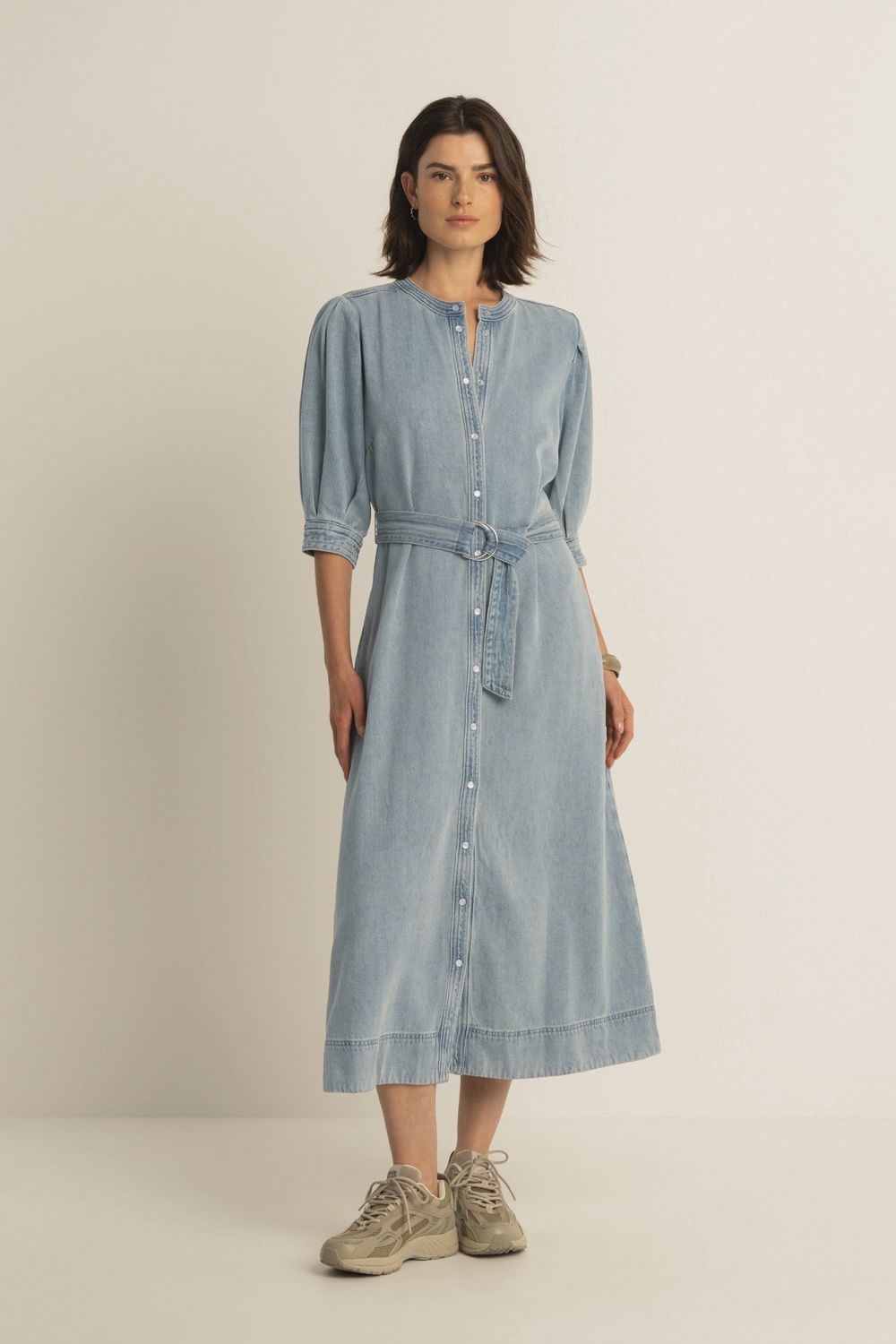 Expresso Denim doorknoopjurk