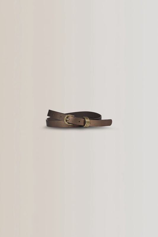 Expresso Metallic leren riem brons