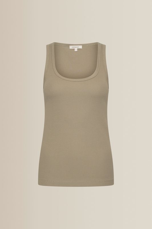 Expresso Basis singlet rib licht khaki