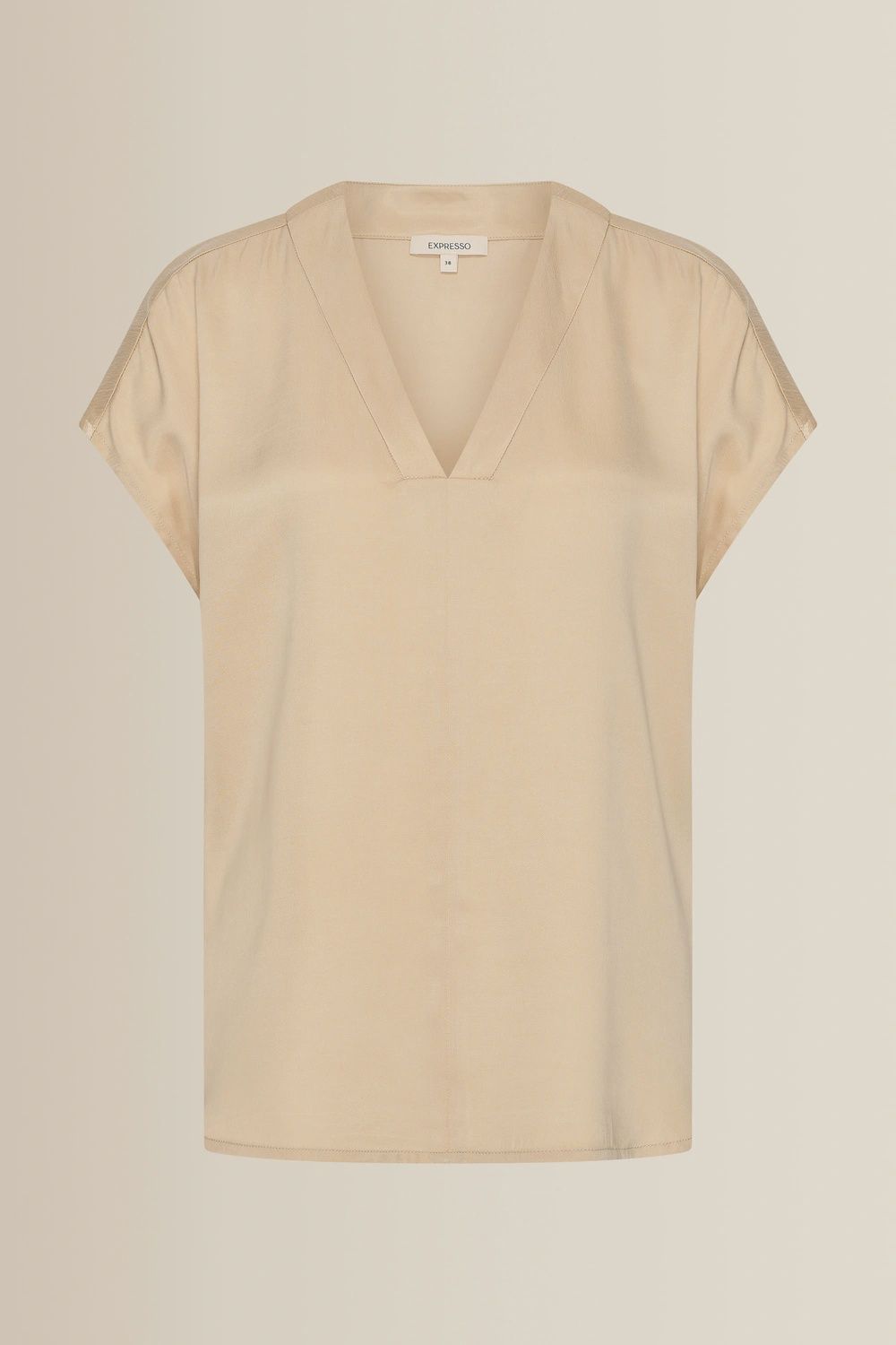Expresso Blouse met v-hals zand