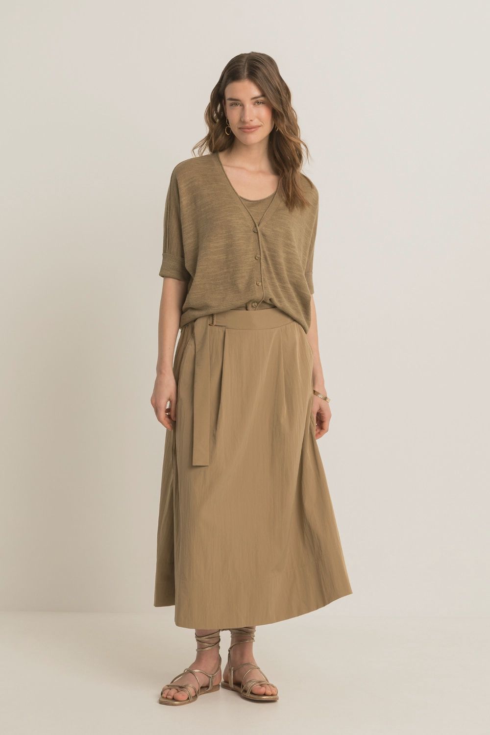Expresso Skirt woven buckle lead grey