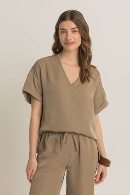 Expresso Top shortsleeve lead grey